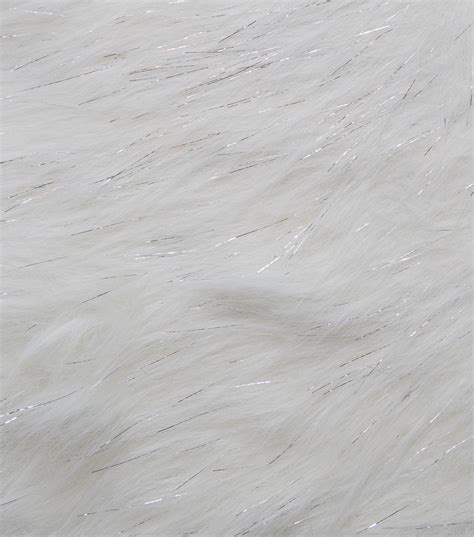 white metallic faux fur fabric|faux fur joann's.